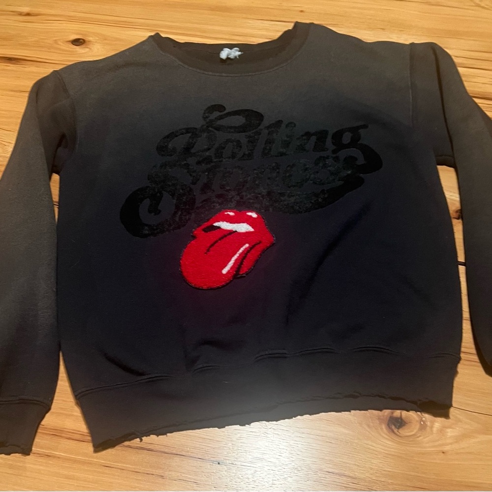 MadeWorn Black and Red Rolling Stones Sweatshirt